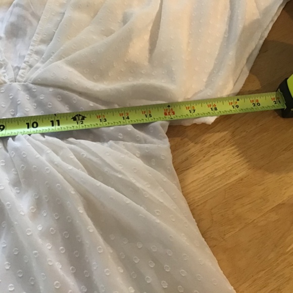 Showpo 8 White Mini Dress Swiss Dot Wedding Ethereal Bridal Luxe Boho Romantic - Picture 11 of 12